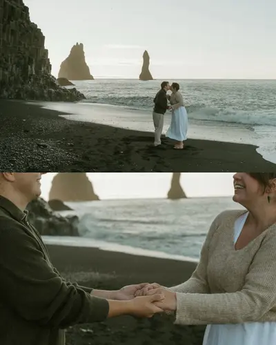 Anniversary photoshoot at Reynisfjara by Christine Q