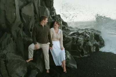 Anniversary photoshoot at Reynisfjara by Christine Q